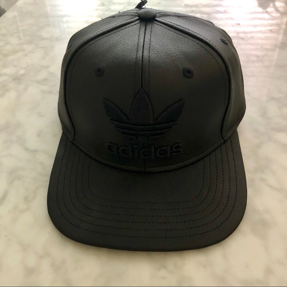 adidas black leather hat